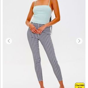 Skinny Gingham Ankle Pants